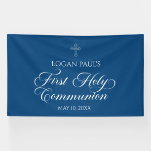Lona First Communion Blue banner backdrop