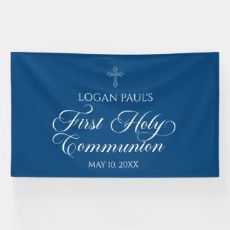 Lona First Communion Blue banner backdrop 