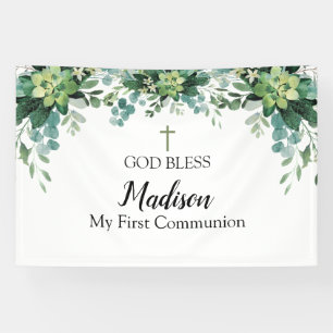 Lona First Communion Greenery backdrop