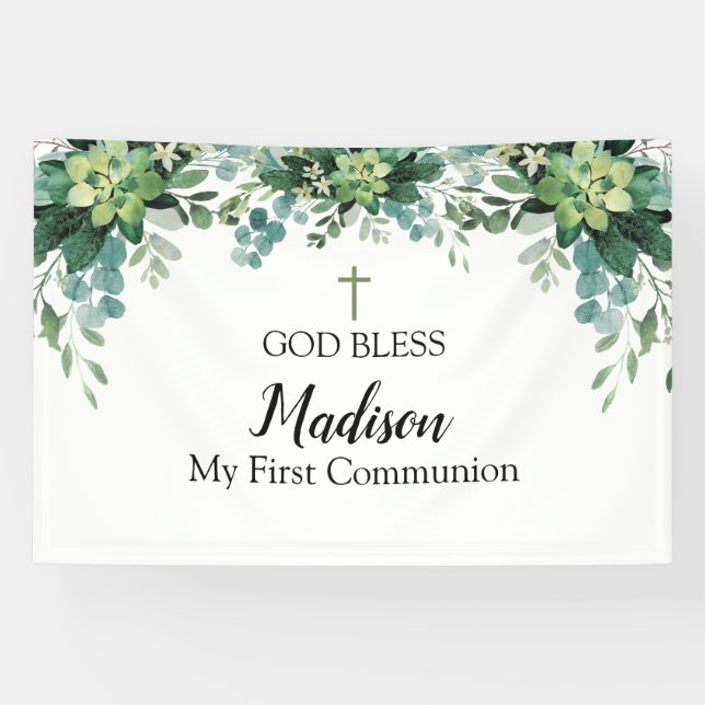 Lona First Communion Greenery backdrop (Horizontal)