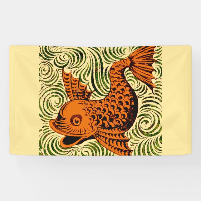 Lona Fish Antiguo Tile Antiguo arte (Horizontal)