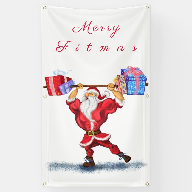 Lona Fitness Santa Banner (Vertical)