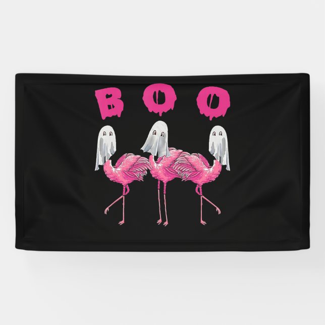 Lona Flamencos | Disfraz Flamingo Boo Halloween (Horizontal)