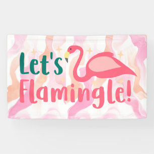 Lona Flamingale con pájaros flamencos rosados