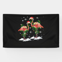Lona Flamingo Árbol de Navidad Santa Hat Light Merry