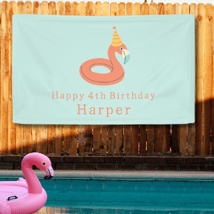 Lona flamingo de verano fiesta de cumpleaños de niños a