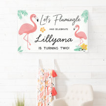 Flamingos y divertida fiesta de cumpleaños tropica