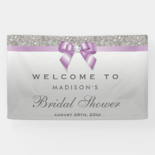 Lona Flauta Silver Sequin Lilac Diamond Bow Bridal Show