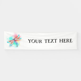 Lona Fléon roja sobre fondo acuarela