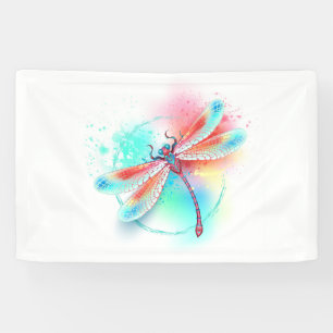 Lona Fléon roja sobre fondo acuarela