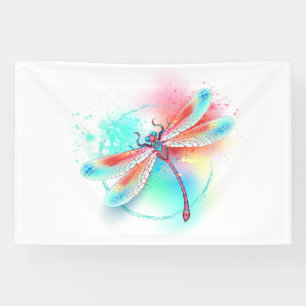 Lona Fléon roja sobre fondo acuarela