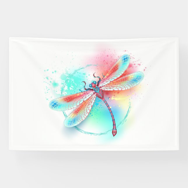 Lona Fléon roja sobre fondo acuarela (Horizontal)