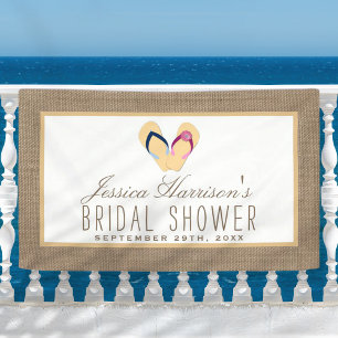 Lona Flip-Flop Sand Beach Burlap Bridal Shower