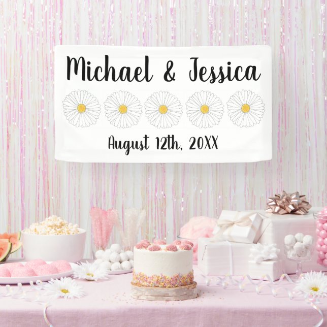 Lona Flor Blanca Amarilla Flor de Margarita Fiesta en e (Fiesta)