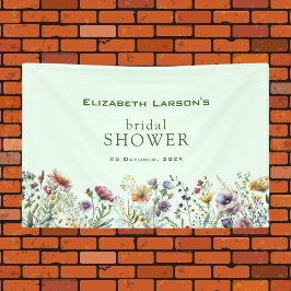 Lona Flor de flores silvestres coloridas ducha de novia