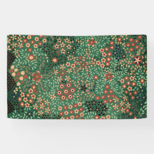 Lona Flor de fondo verde japonesa tradicional