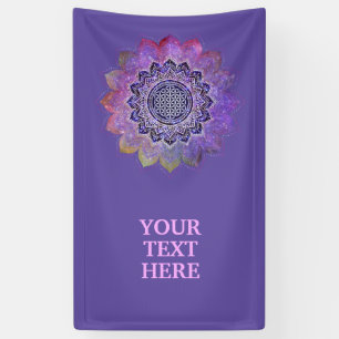Lona Flor de la Vida - Estilo Vintage Galaxia Espacio 1