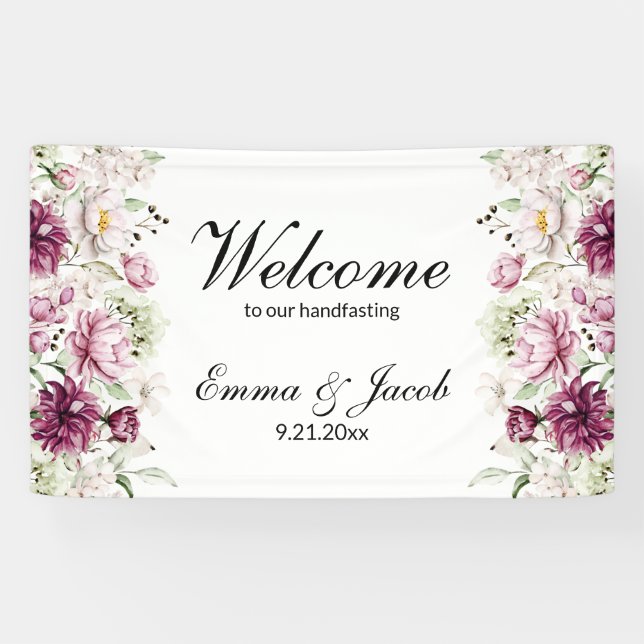 Lona Flor de Peonía de Floración Romántica (Horizontal)