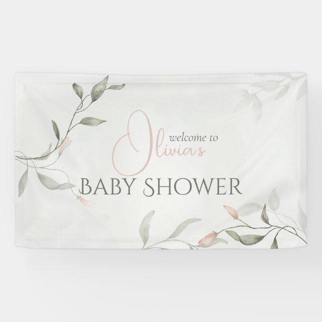 Lona Flor de primavera de Baby Shower floral (Horizontal)