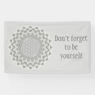 Lona Flor de vida - Fractal Mandala gris verde
