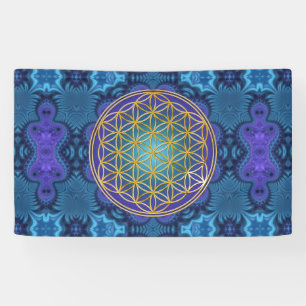Lona Flor de vida - oro - fractal 1