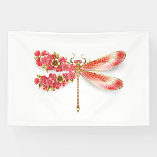 Lona Flor libélula con sakura de joyas