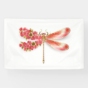 Lona Flor libélula con sakura de joyas