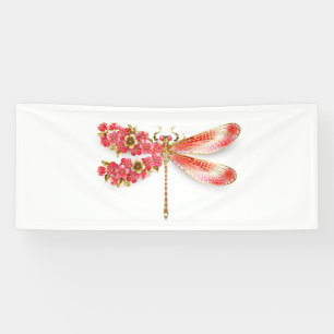 Lona Flor libélula con sakura de joyas