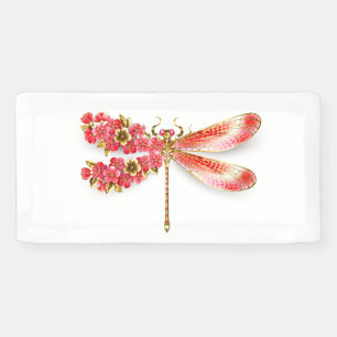 Lona Flor libélula con sakura de joyas