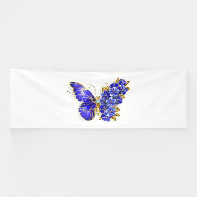 Lona Flor Sapphire Mariposa (Horizontal)