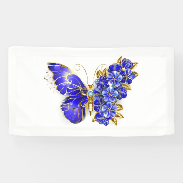 Lona Flor Sapphire Mariposa (Horizontal)