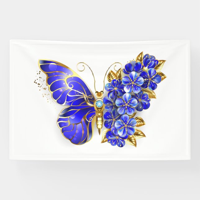 Lona Flor Sapphire Mariposa (Horizontal)