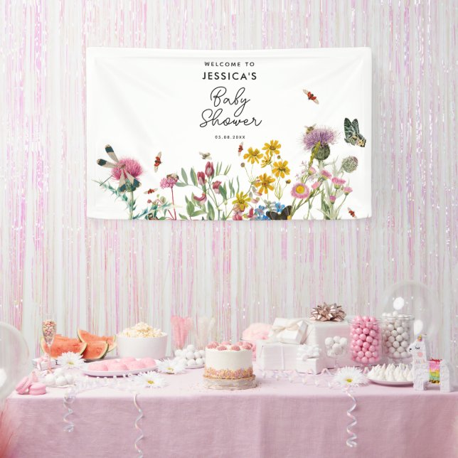 Lona Flor silvestre acuarela Inspira Baby Shower floral (Fiesta)