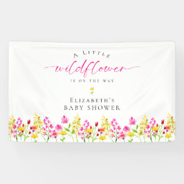 Lona Flor silvestre Baby Shower Watercolor Floral fondo