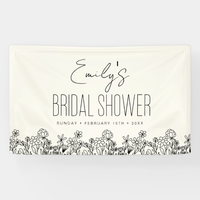 Lona Flor silvestre Boho Bridal Shower Floral (Horizontal)