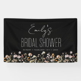 Lona Flor silvestre Boho Bridal Shower Rustic Black