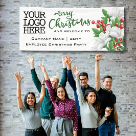 Lona Flora acuarela de color de marea navideña | Verde