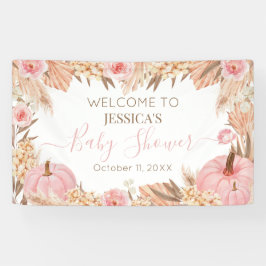 Lona Floral Boho Pampas Pink Pumpkin baby shower