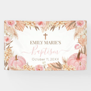 Lona Floral Boho Pampas Pink Pumpkin baptism