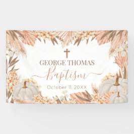 Lona Floral Boho Pampas White Pumpkin baptism