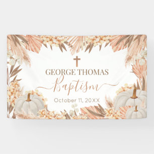 Lona Floral Boho Pampas White Pumpkin baptism