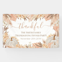Lona Floral Boho Thanksgiving Dinner party banner