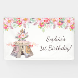 Lona Floral Boho Tribal Teepee Wild One First Birthday
