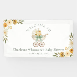 Lona Floral Carriage Welcome Banner | Sage Green