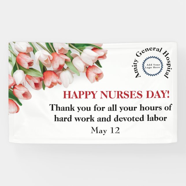 Lona Floral Corporate Happy Nurs Day (Horizontal)