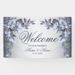 Lona Floral de decoración azul de la marina de la fiest