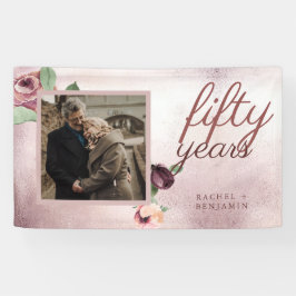 Lona Floral de oro Rosa de 50 años de Boda