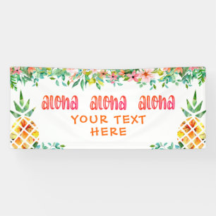 Lona Floral de piña tropical ALOHA personalizada