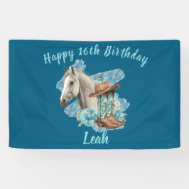 Lona Floral Ecuestre Caballo Occidental - Azul Marino