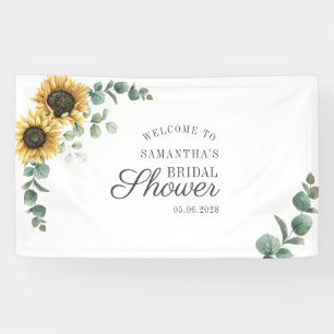 Lona Floral Eucalyptus Sunflower Script Brillante Ducha